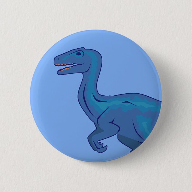 Macaron Rond 5 Cm Velociraptor (Devant)