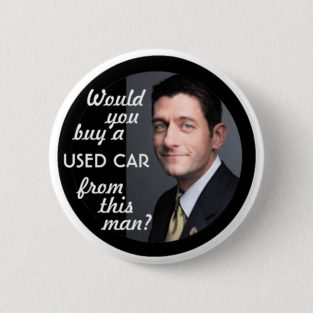 Macaron Rond 5 Cm Vendeur de voiture de Paul Ryan (Devant)