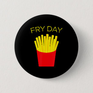 Macaron Rond 5 Cm Vendredi Fou, Frites, Tgif Merci Mon Dieu C'est Ve