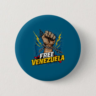 Macaron Rond 5 Cm Venezuela Cœur Conception du drapeau vénézuélien