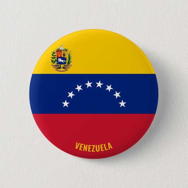 Macaron Rond 5 Cm Venezuela Drapeau charmant patriotique (Devant)