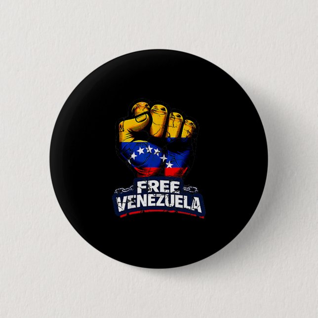 Macaron Rond 5 Cm Venezuela Flag Venezuela Libre 2026  (Devant)