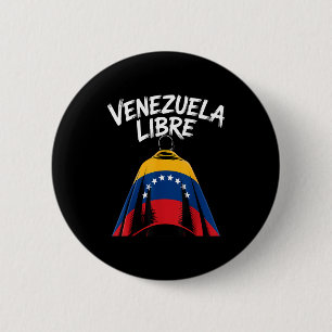 Macaron Rond 5 Cm Venezuela Libre 2026 Drapeau Vénézuéla