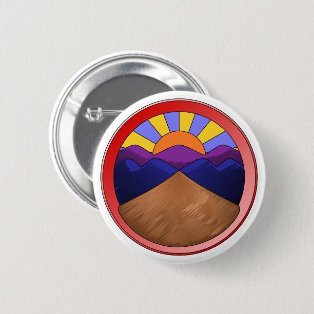 Macaron Rond 5 Cm Ventilateur Alluvial - Logo de géologie (Devant & derrière)