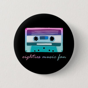 Macaron Rond 5 Cm Ventilateur de musique des années 80