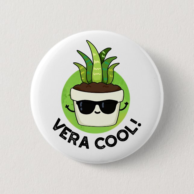 Macaron Rond 5 Cm Vera Cool Funny Aloe Vera Pun (Devant)