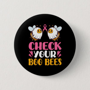 Macaron Rond 5 Cm Vérifiez votre Boo Bees Respiration du cancer du s