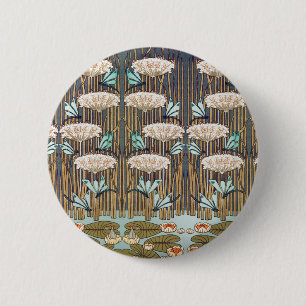 Macaron Rond 5 Cm Verneuil Dragonfly Water Lily Art Nouveau : Vintag