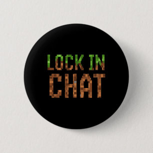 Macaron Rond 5 Cm Verrouiller dans le chat - Rétro jeu vidéo Pixel A