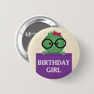 Macaron Rond 5 Cm Vers de livre Fille d'anniversaire personnalisée