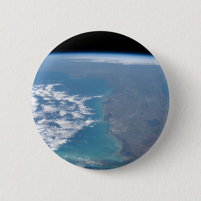 Macaron Rond 5 Cm Vers Le Nord La Péninsule De Floride. (Devant)