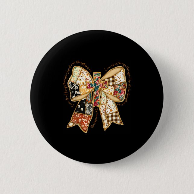 Macaron Rond 5 Cm Verse Bible Coquette Christian Jesus Bow Patchwork (Devant)