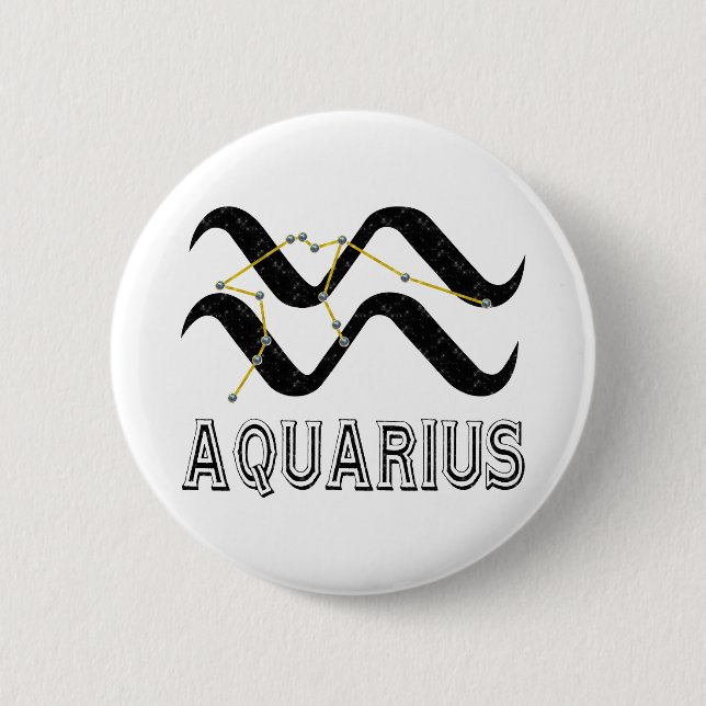 Macaron Rond 5 Cm Verseau (Devant)