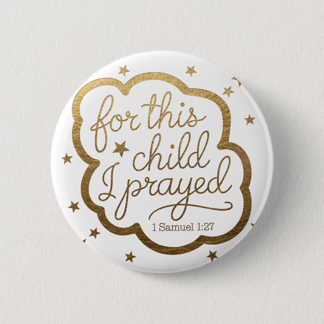 Macaron Rond 5 Cm verset biblique de 1 Samuel 1:27 (Devant)