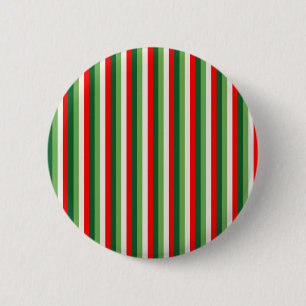 Macaron Rond 5 Cm Vert, blanc étoile et trèfle rouge rayures fines
