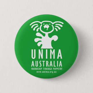 Macaron Rond 5 Cm VERT d'insigne d'UNIMA Australie