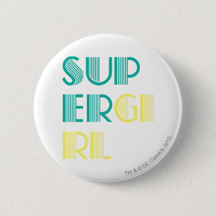 Macaron Rond 5 Cm Vert et jaune de Supergirl