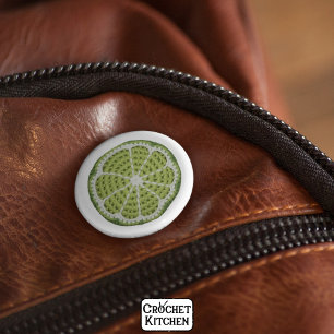 Macaron Rond 5 Cm Vert Moderne Minimal Frais Crochet tranche de chau
