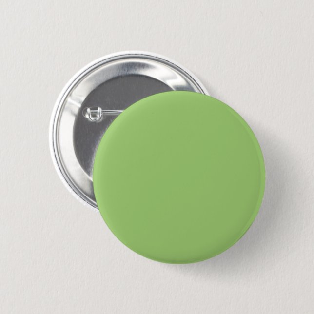 Macaron Rond 5 Cm Vert olivine de couleur solide (Devant & derrière)