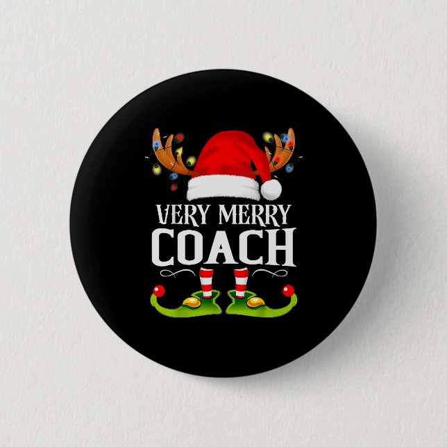 Macaron Rond 5 Cm Very Merry X-mas Coach Matching Christmas  (Devant)