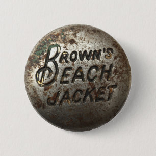 Macaron Rond 5 Cm Veste de la plage de Brown