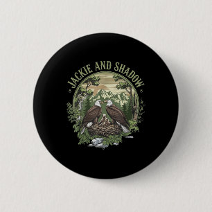 Macaron Rond 5 Cm Veste vintage Et Hadow Bald'Aigle Famille Nature