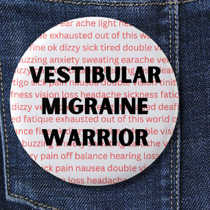 Macaron Rond 5 Cm Vestibular Migraine Warrior Chronique vertigo Butt