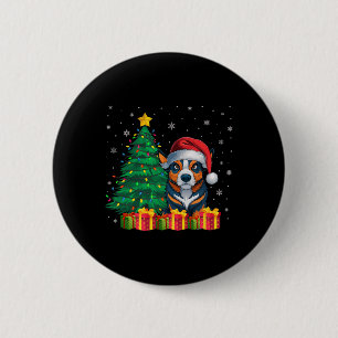 Macaron Rond 5 Cm Vétail australien moche Santa Hat lumières de Noël