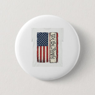 Macaron Rond 5 Cm Vêtement vintage drapeau We the People patriotique