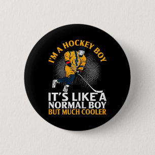 Macaron Rond 5 Cm Vêtements amusants de hockey sur glace pour gardie
