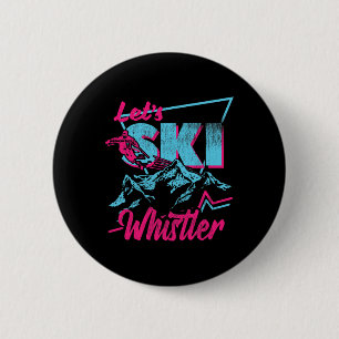 Macaron Rond 5 Cm Vêtements de ski vintage 80s 90s - Retro Whistler