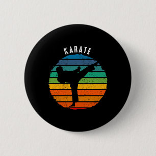 Macaron Rond 5 Cm Vêtements karaté vintages - Karate coucher de sole