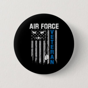 Macaron Rond 5 Cm Vétéran de l'armée de l'air drapeau États-Unis amé