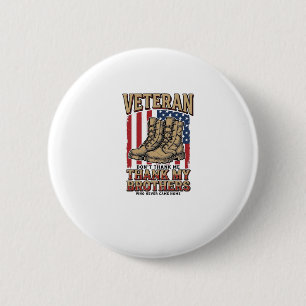 Macaron Rond 5 Cm Vétéran Merci à Mes Frères Chemise Militaire Vinta