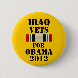 Macaron Rond 5 Cm Vétérinaires de l'Irak pour Obama 2012