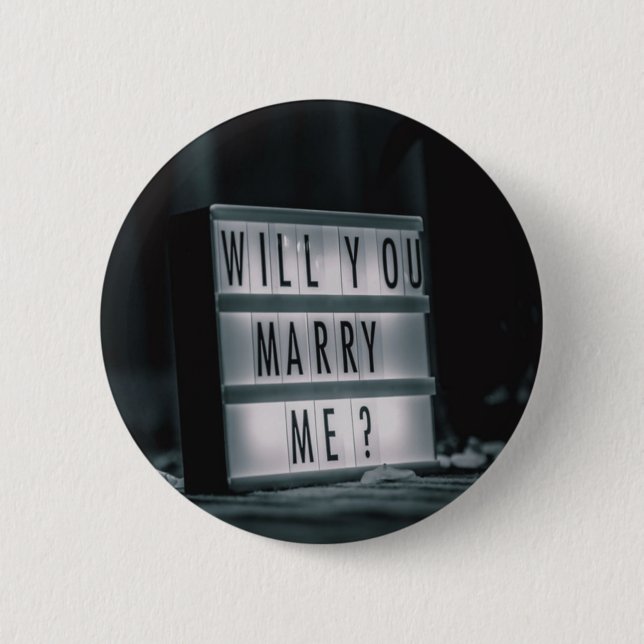 Macaron Rond 5 Cm Veux-Tu M'Épouser ? Proposition de mariage romanti (Devant)