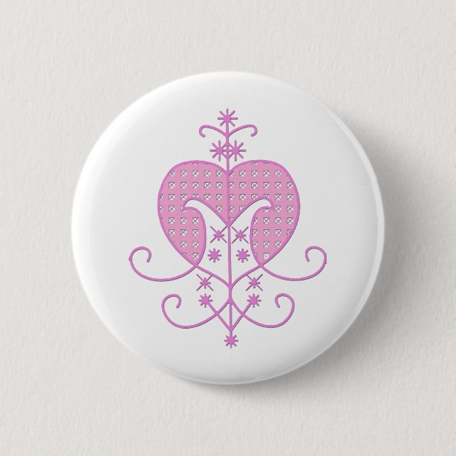 Macaron Rond 5 Cm Veve pour Erzulie Freda (Devant)
