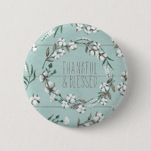 Macaron Rond 5 Cm VI menthe bénie   reconnaissant et béni