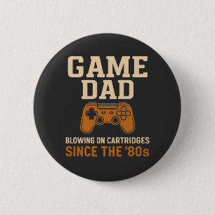 Macaron Rond 5 Cm Vibes de cartouches Retro Game Dad '80s