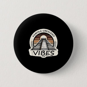 Macaron Rond 5 Cm Vibes de Croissant Fertile Funny Ancien Mésopotami