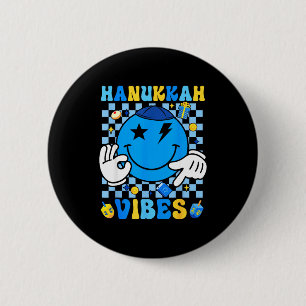 Macaron Rond 5 Cm Vibes Hanukkah Groovy Chanukah Pyjama Hanukkah Joy