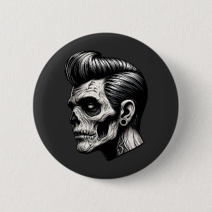 Macaron Rond 5 Cm Vibes Rockabilly Zombie