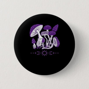 Macaron Rond 5 Cm Vibes Whimsigoth de champignons