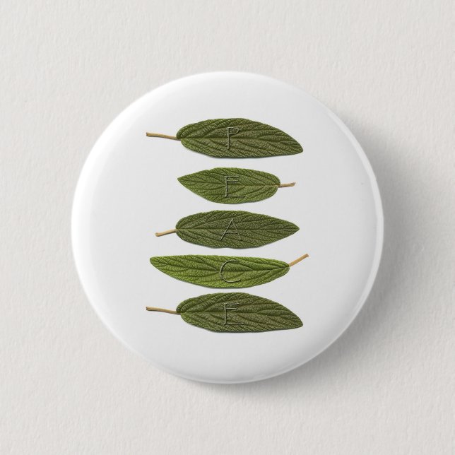 Macaron Rond 5 Cm VIBIRNUM LA PAIX feuille (Devant)