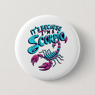 Macaron Rond 5 Cm Vibrations Astrologiques Scorpion Signe du Zodiaqu