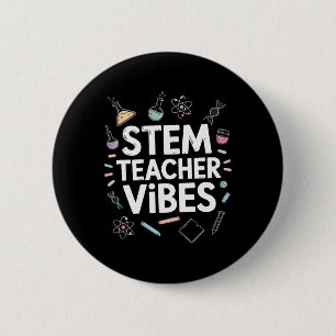 Macaron Rond 5 Cm Vibrations de professeur de STEM, Enseignement des