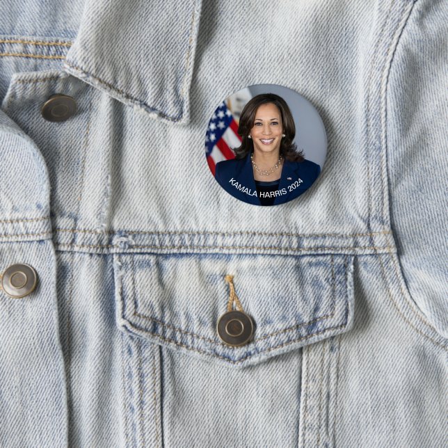 Macaron Rond 5 Cm Vice-président Kamala Harris Portrait officiel (En situation)