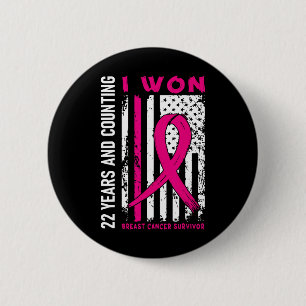 Macaron Rond 5 Cm Victime du cancer du sein 22 ans Anniversaire Cou