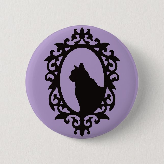 Macaron Rond 5 Cm Victorian Cat Gothic (Devant)