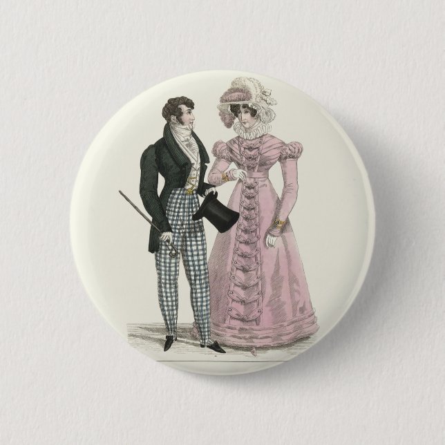 Macaron Rond 5 Cm Victorian Wedding Man Woman Dressy (Devant)
